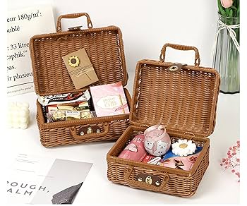 Amazon｜ピクニックバスケット 籐製 収納 かごバッグ 蓋付き
